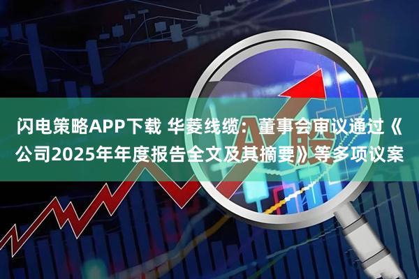 闪电策略APP下载 华菱线缆：董事会审议通过《公司2025年年度报告全文及其摘要》等多项议案